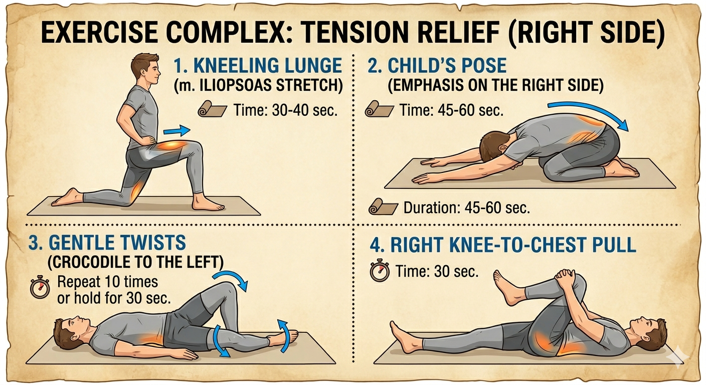 AI-generated exercise instruction sheet for tension relief